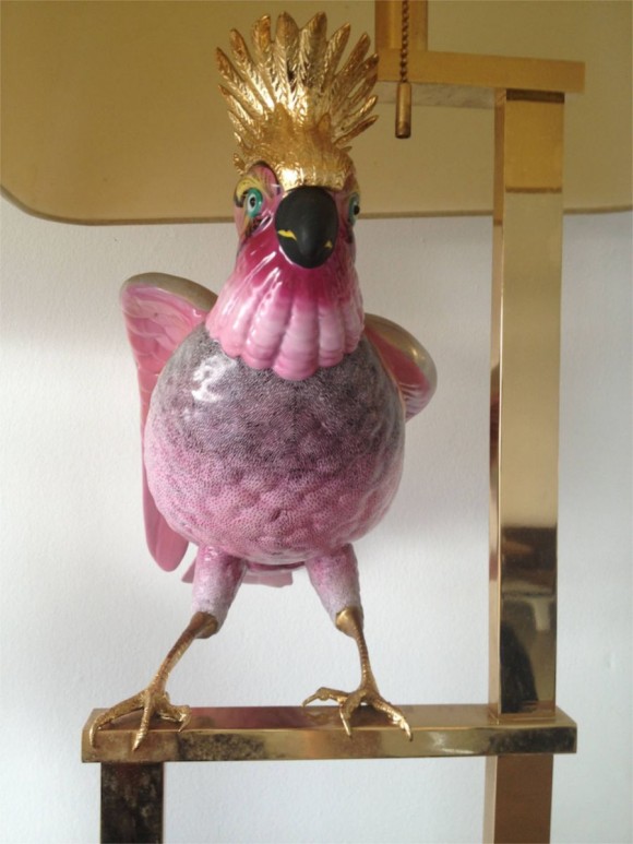 Zwei Vogel-Tischleuchten