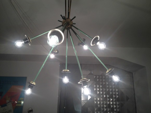 Sputnik-Lampe aus Messing