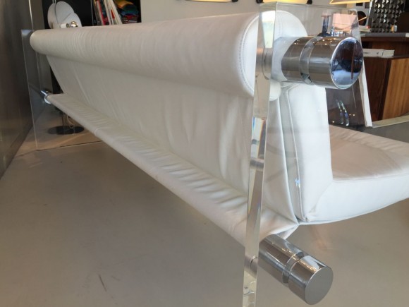 Sofa aus Plexiglas und Leder